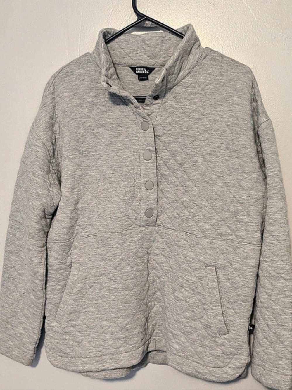 Eddie Bauer Ladies Quilted Pullover Jacket Gray